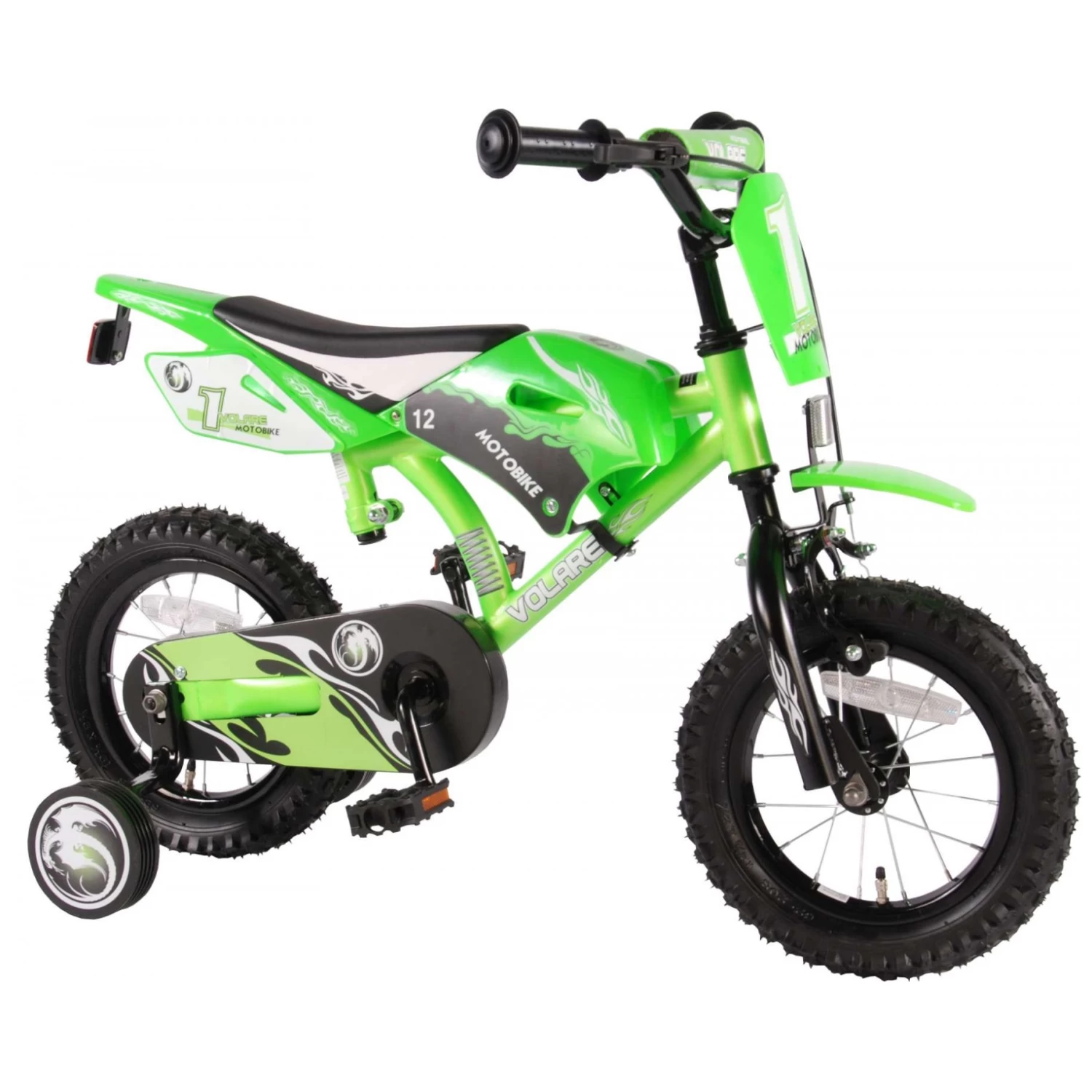 Volare Motobike Fiets - 12 Inch - Groen 3 Volare Motobike Fiets - 12 Inch - Groen