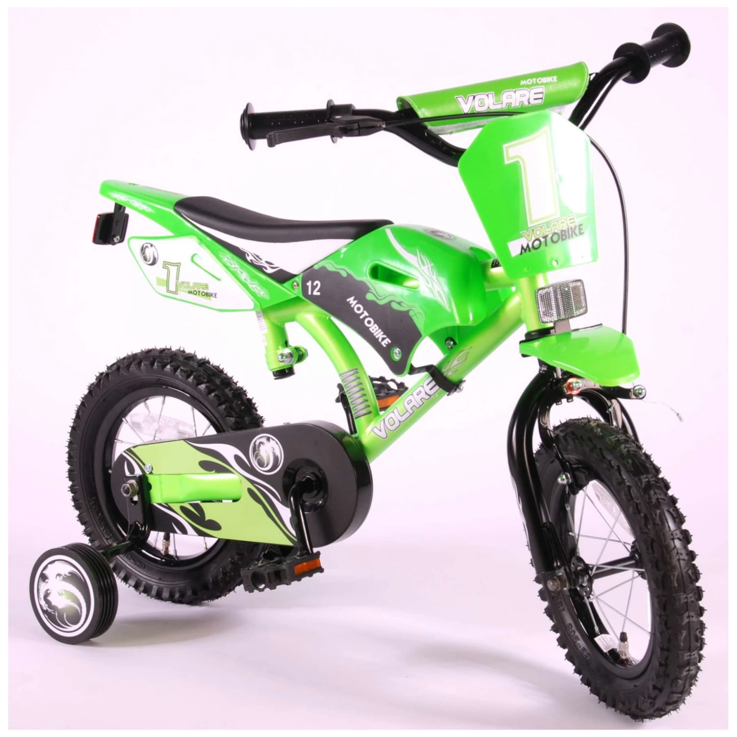 Volare Motobike Fiets - 12 Inch - Groen 4 Volare Motobike Fiets - 12 Inch - Groen - Afbeelding 2