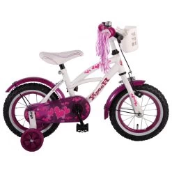 Volare Heart Cruiser Fiets - 12 Inch - Wit Paars -Buitenspeelgoed 1050656c