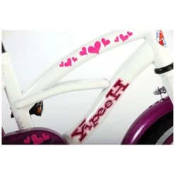 Volare Heart Cruiser Fiets - 12 Inch - Wit Paars -Buitenspeelgoed 1050656g
