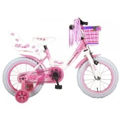 Volare Rose Fiets - 14 Inch - Roze Wit -Buitenspeelgoed 1050685c
