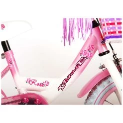 Volare Rose Fiets - 14 Inch - Roze Wit -Buitenspeelgoed 1050685g