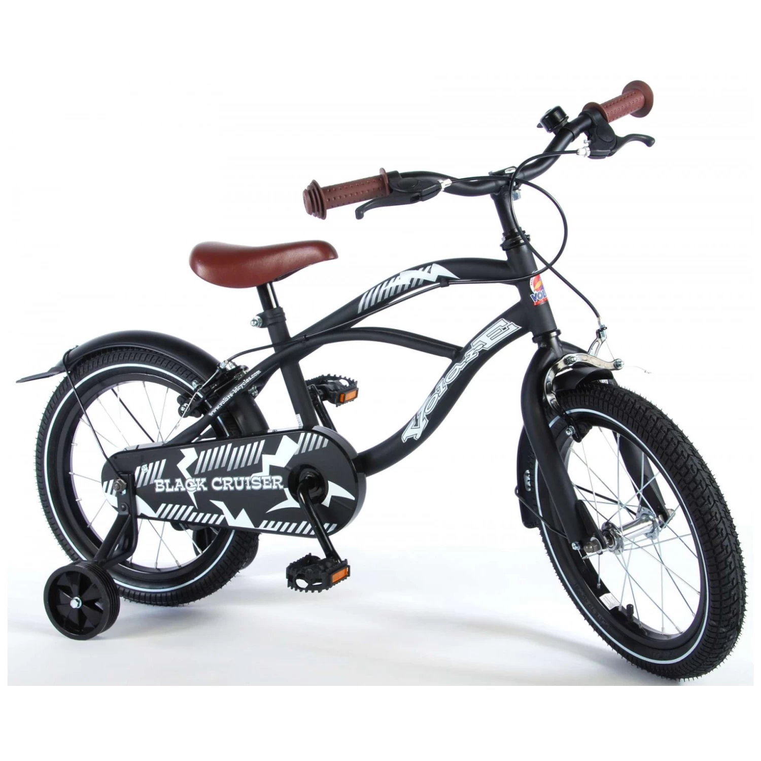 Volare Black Cruiser Fiets - 16 Inch - Zwart - 2 Handremmen 4 Volare Black Cruiser Fiets - 16 Inch - Zwart - 2 Handremmen - Afbeelding 2