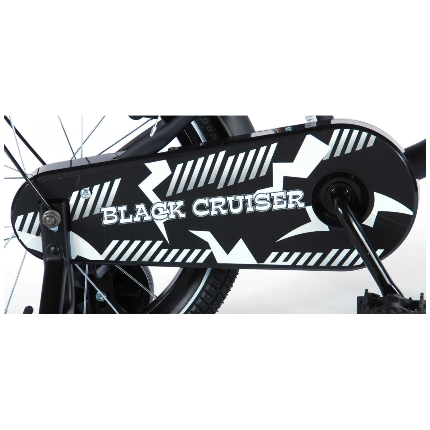 Volare Black Cruiser Fiets - 16 Inch - Zwart - 2 Handremmen 8 Volare Black Cruiser Fiets - 16 Inch - Zwart - 2 Handremmen - Afbeelding 6