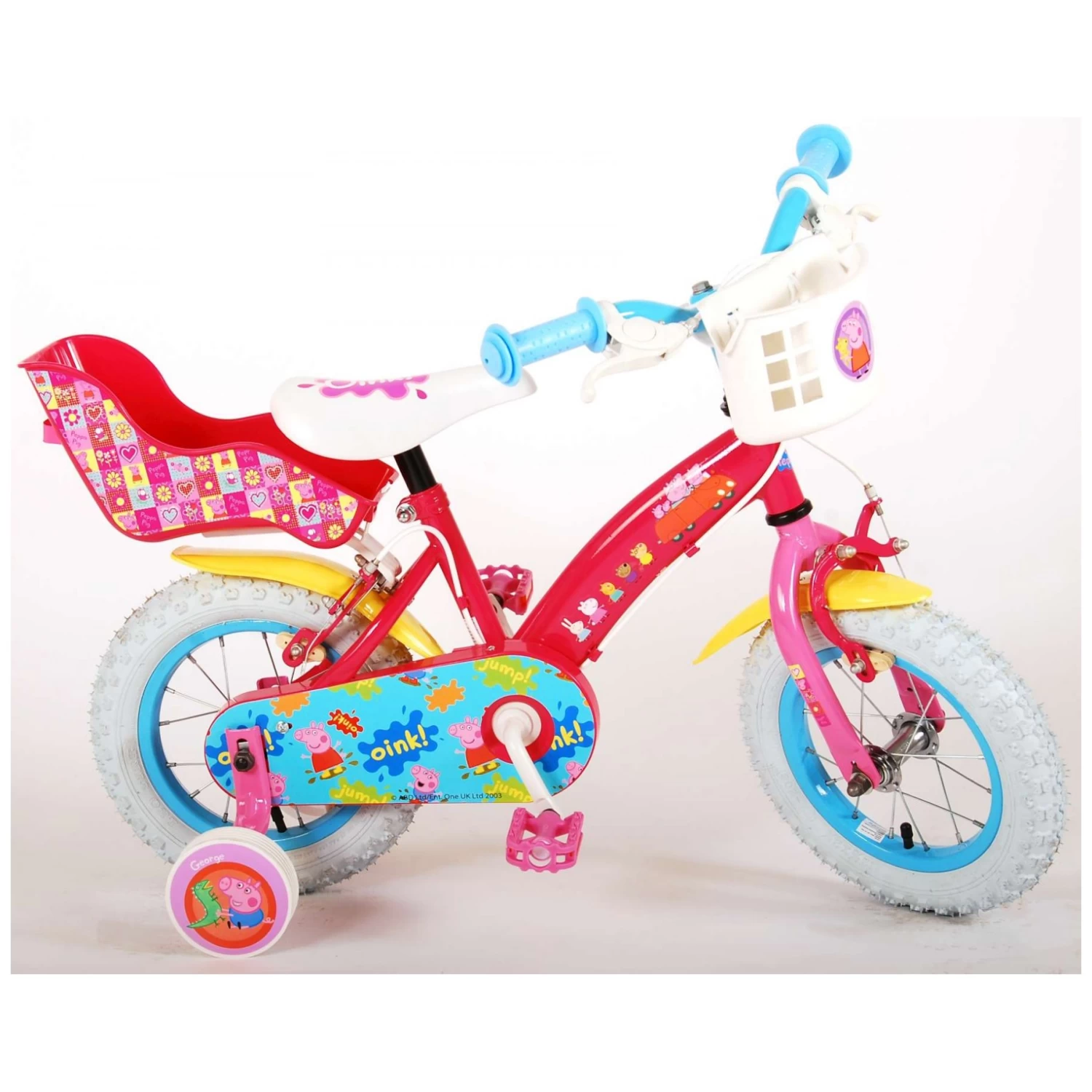 Volare Peppa Pig Fiets - 12 Inch - Roze - 2 Handremmen 4 Volare Peppa Pig Fiets - 12 Inch - Roze - 2 Handremmen - Afbeelding 2