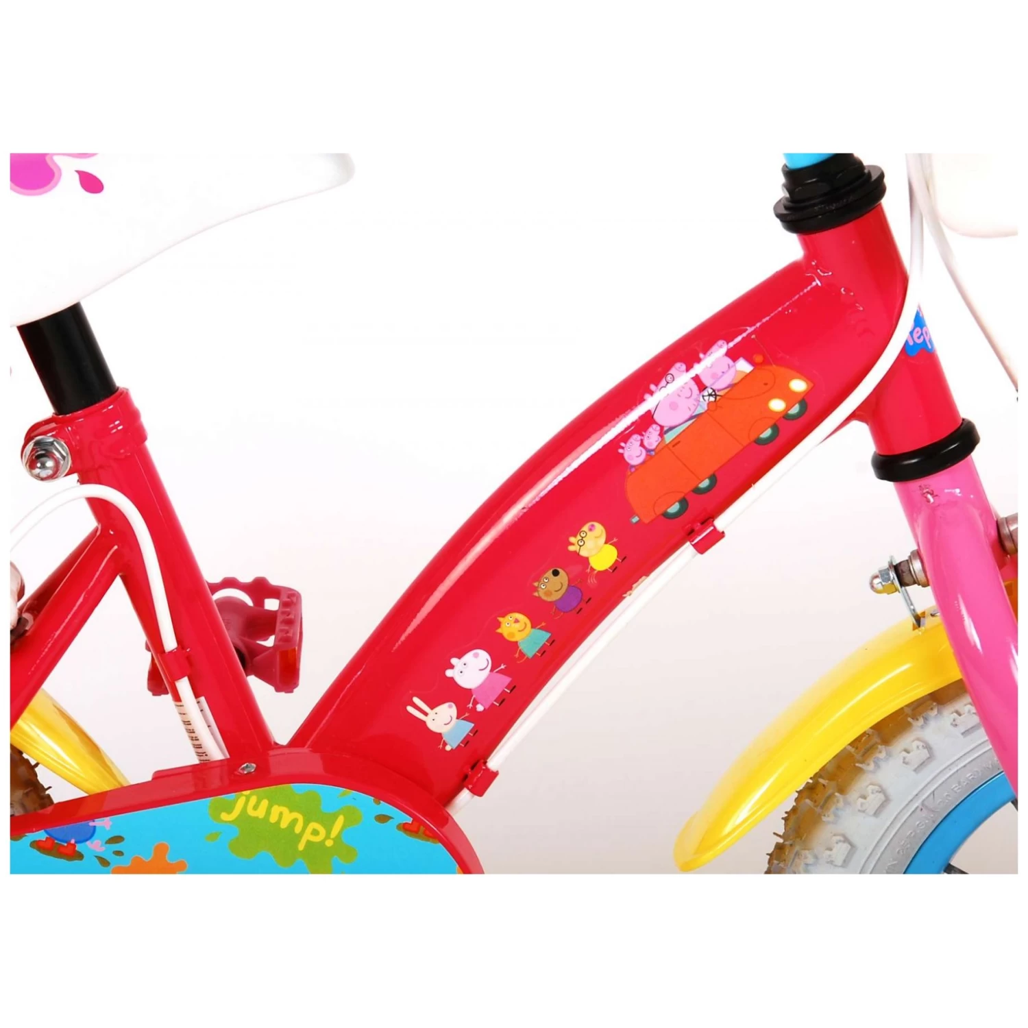 Volare Peppa Pig Fiets - 12 Inch - Roze - 2 Handremmen 9 Volare Peppa Pig Fiets - 12 Inch - Roze - 2 Handremmen - Afbeelding 7