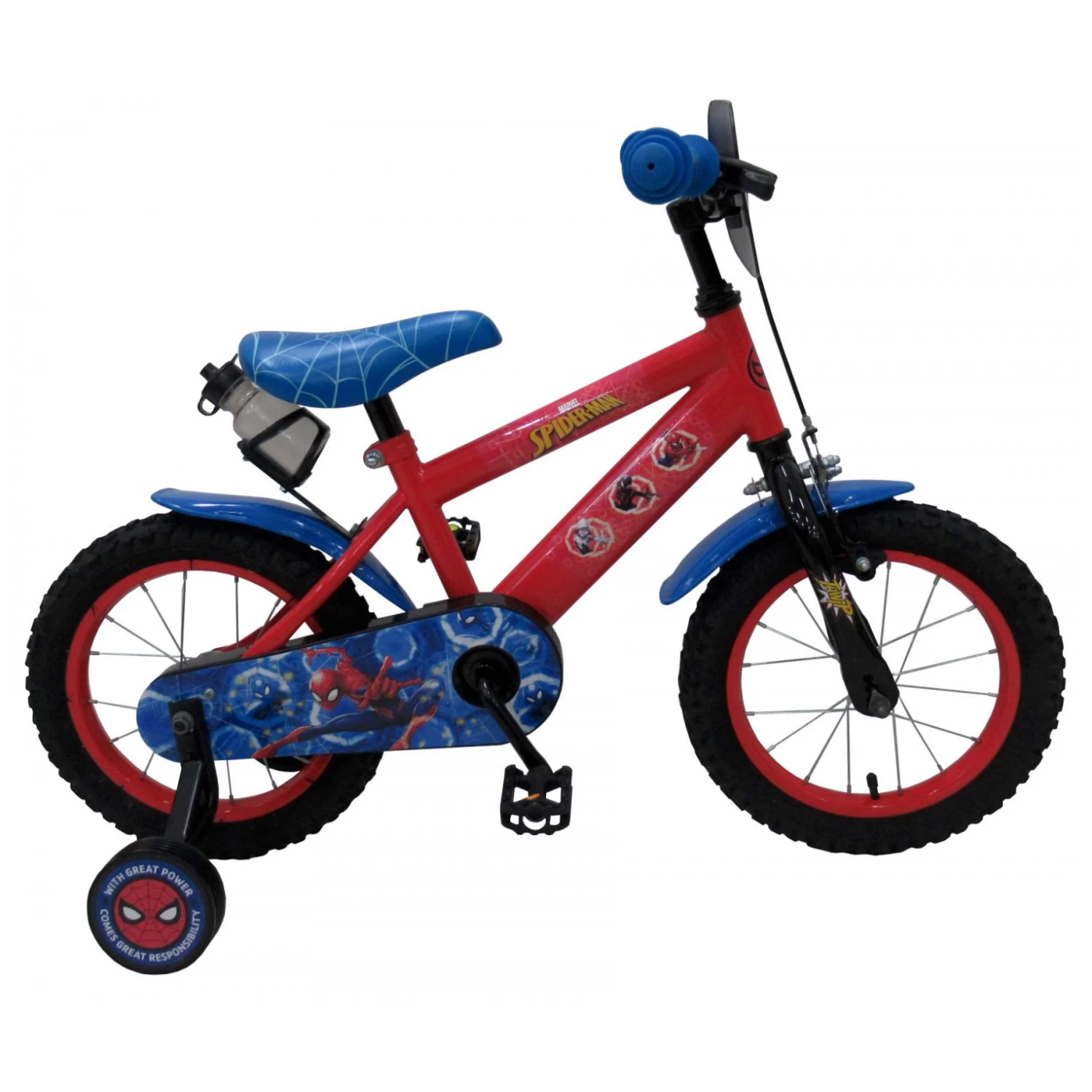 Volare Ultimate Spider-Man Fiets - 14 Inch - Rood Blauw 3 Volare Ultimate Spider-Man Fiets - 14 Inch - Rood Blauw