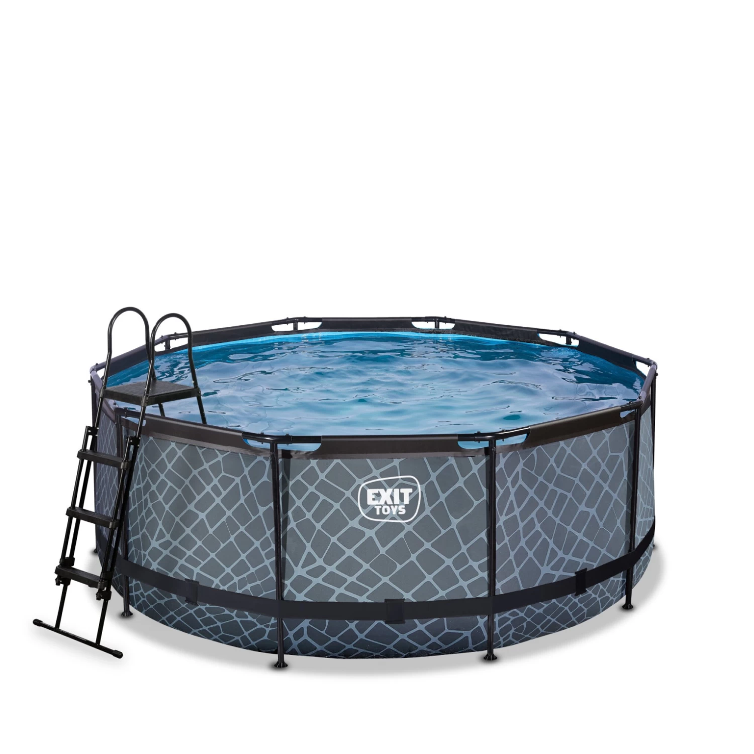 EXIT TOYS EXIT Stone Zwembad ø360x122cm Met Filterpomp - Grijs 3 EXIT TOYS EXIT Stone Zwembad ø360x122cm Met Filterpomp - Grijs