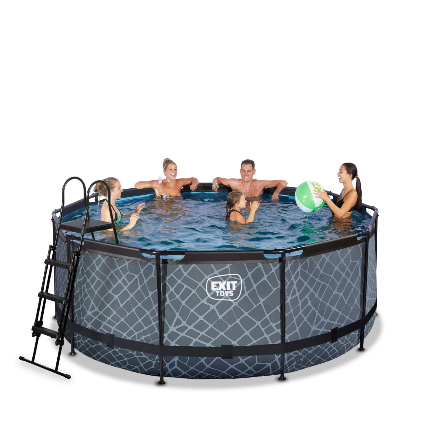 EXIT TOYS EXIT Stone Zwembad ø360x122cm Met Filterpomp - Grijs 6 EXIT TOYS EXIT Stone Zwembad ø360x122cm Met Filterpomp - Grijs - Afbeelding 4