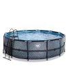 EXIT TOYS EXIT Stone Zwembad ø450x122cm Met Filterpomp - Grijs -Buitenspeelgoed 1080660a