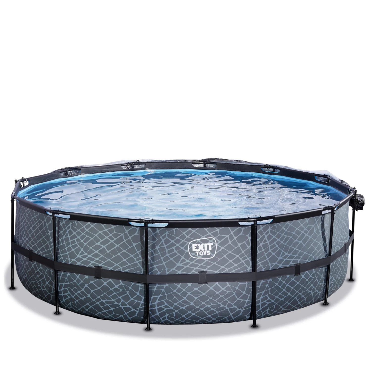 EXIT TOYS EXIT Stone Zwembad ø488x122cm Met Filterpomp - Grijs 4 EXIT TOYS EXIT Stone Zwembad ø488x122cm Met Filterpomp - Grijs - Afbeelding 2