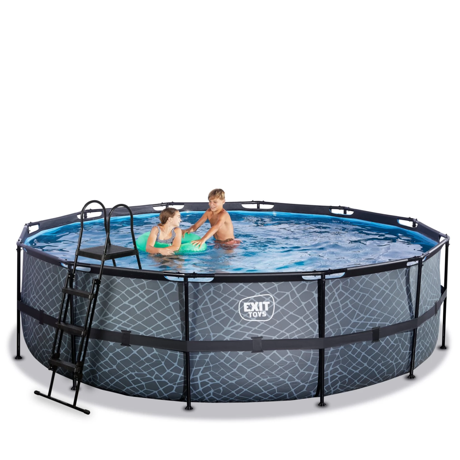 EXIT TOYS EXIT Stone Zwembad ø488x122cm Met Filterpomp - Grijs 8 EXIT TOYS EXIT Stone Zwembad ø488x122cm Met Filterpomp - Grijs - Afbeelding 6