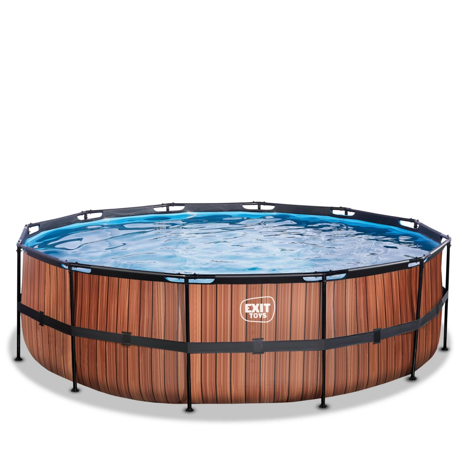 EXIT TOYS EXIT Wood Zwembad ø488x122cm Met Zandfilterpomp - Bruin 3 EXIT TOYS EXIT Wood Zwembad ø488x122cm Met Zandfilterpomp - Bruin - Afbeelding 2