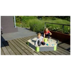 EXIT TOYS EXIT Aksent Houten Zandbak Zeshoek 160x140cm -Buitenspeelgoed 1080826g