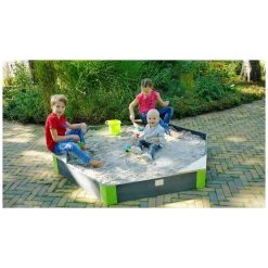 EXIT TOYS EXIT Aksent Houten Zandbak Zeshoek 200x170cm -Buitenspeelgoed 1080827d