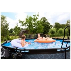 EXIT TOYS EXIT Black Leather Zwembad ø360x122cm Met Zandfilterpomp - -Buitenspeelgoed 1080900i