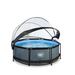EXIT TOYS EXIT Stone Zwembad ø244x76cm Met Filterpomp En Overkapping -Buitenspeelgoed 1080906b