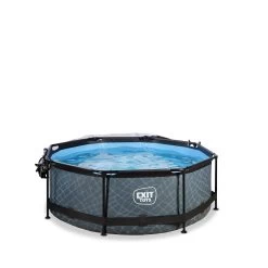 EXIT TOYS EXIT Stone Zwembad ø244x76cm Met Filterpomp En Overkapping -Buitenspeelgoed 1080906c