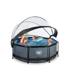 EXIT TOYS EXIT Stone Zwembad ø244x76cm Met Filterpomp En Overkapping -Buitenspeelgoed 1080906f