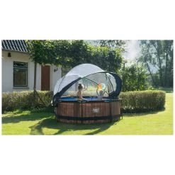 EXIT TOYS EXIT Stone Zwembad ø244x76cm Met Filterpomp En Overkapping -Buitenspeelgoed 1080906i