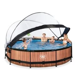 EXIT TOYS EXIT Wood Zwembad ø360x76cm Met Filterpomp En Overkapping - -Buitenspeelgoed 1080913f