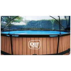 EXIT TOYS EXIT Wood Zwembad ø360x76cm Met Filterpomp En Overkapping - -Buitenspeelgoed 1080913i