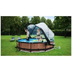 EXIT TOYS EXIT Wood Zwembad ø360x76cm Met Filterpomp En Overkapping - -Buitenspeelgoed 1080913j