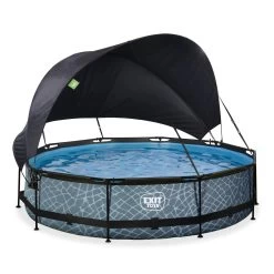 EXIT TOYS EXIT Stone Zwembad ø360x76cm Met Filterpomp En Schaduwdoek