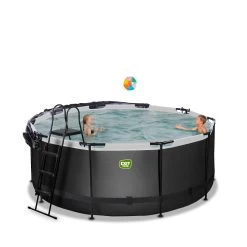 EXIT TOYS EXIT Black Leather Zwembad ø360x122cm Met Zandfilterpomp En -Buitenspeelgoed 1080932g