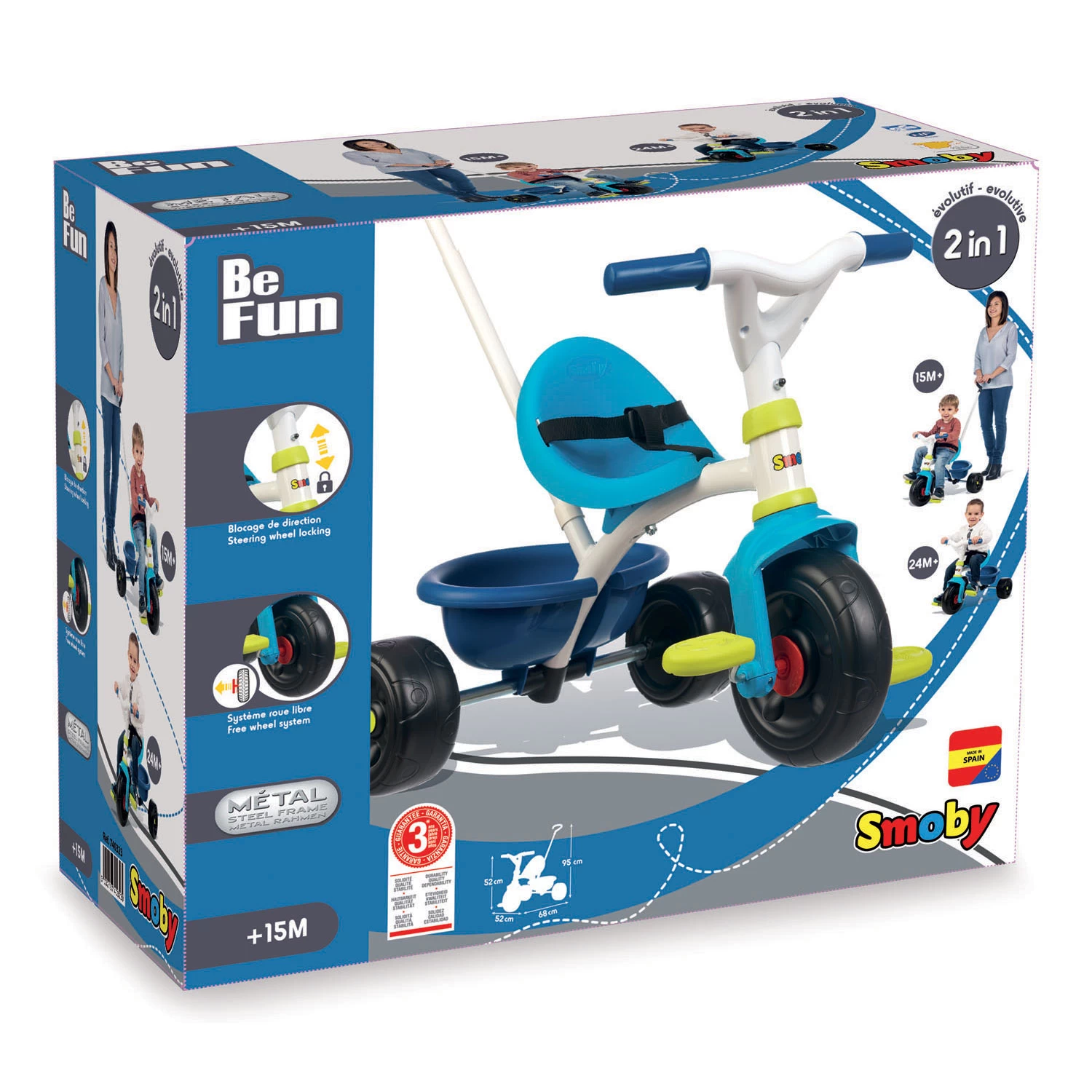 Smoby Be Fun Driewieler Blauw 4 Smoby Be Fun Driewieler Blauw - Afbeelding 2