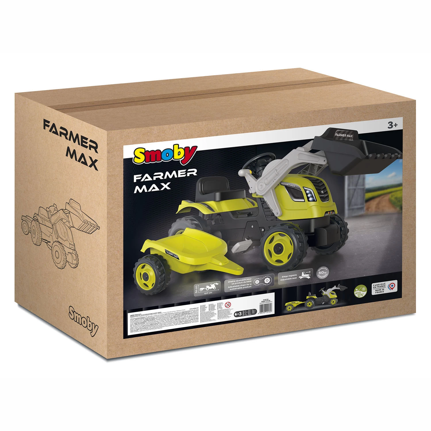 Smoby Farmer Max Traptractor Met Trailer Groen 4 Smoby Farmer Max Traptractor Met Trailer Groen - Afbeelding 2