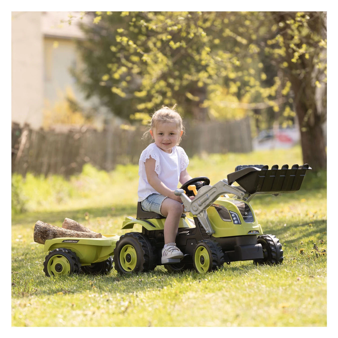 Smoby Farmer Max Traptractor Met Trailer Groen 10 Smoby Farmer Max Traptractor Met Trailer Groen - Afbeelding 8