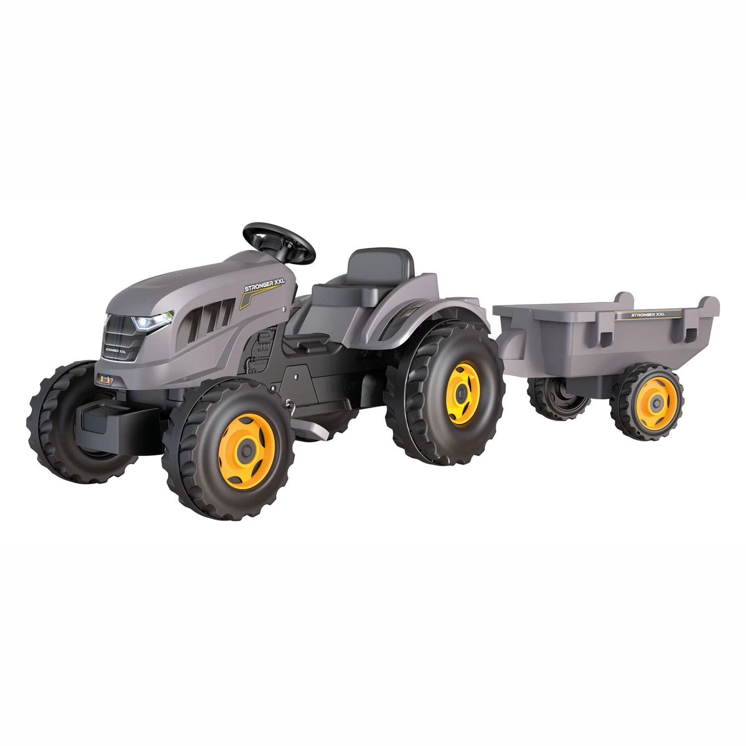 Smoby Stronger XXL Traptractor Met Trailer Grijs 5 Smoby Stronger XXL Traptractor Met Trailer Grijs - Afbeelding 3
