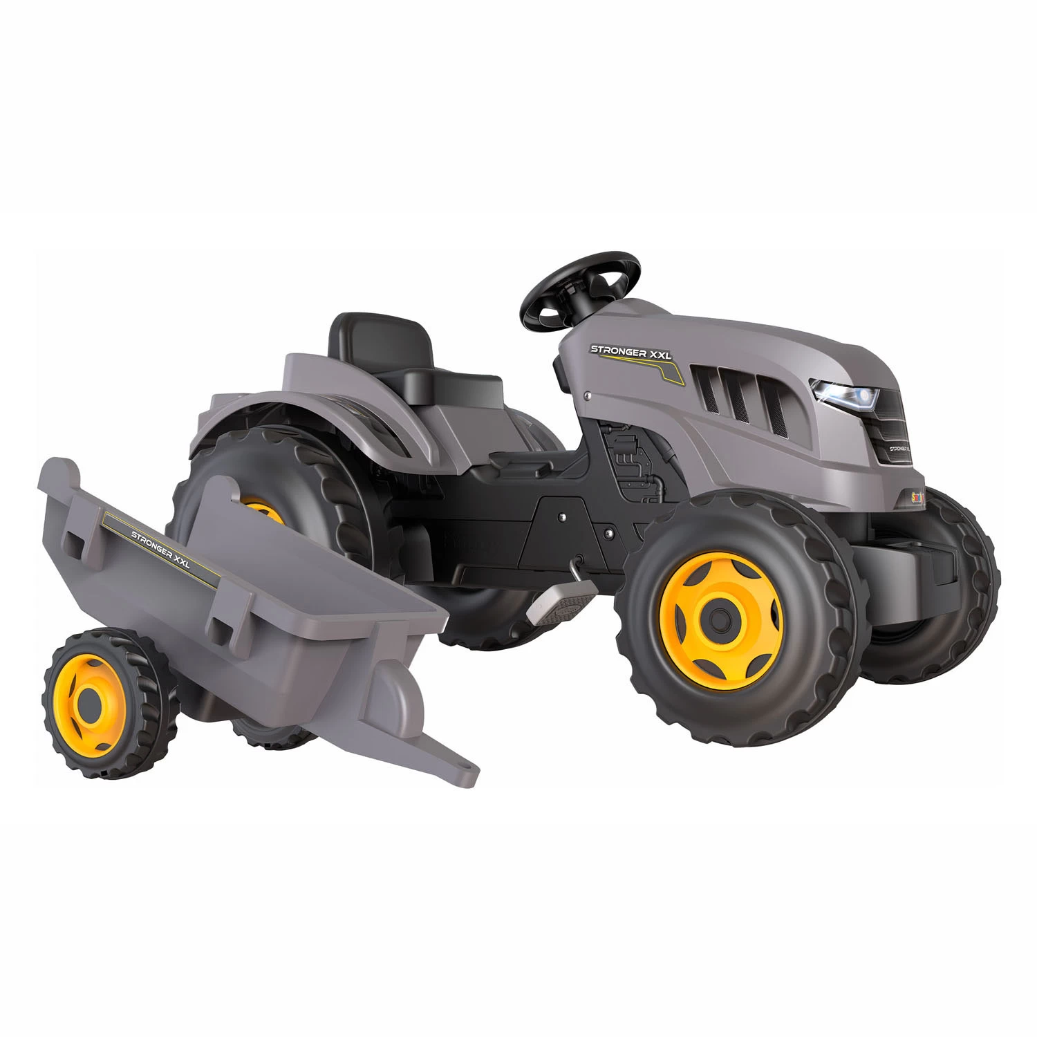 Smoby Stronger XXL Traptractor Met Trailer Grijs 3 Smoby Stronger XXL Traptractor Met Trailer Grijs