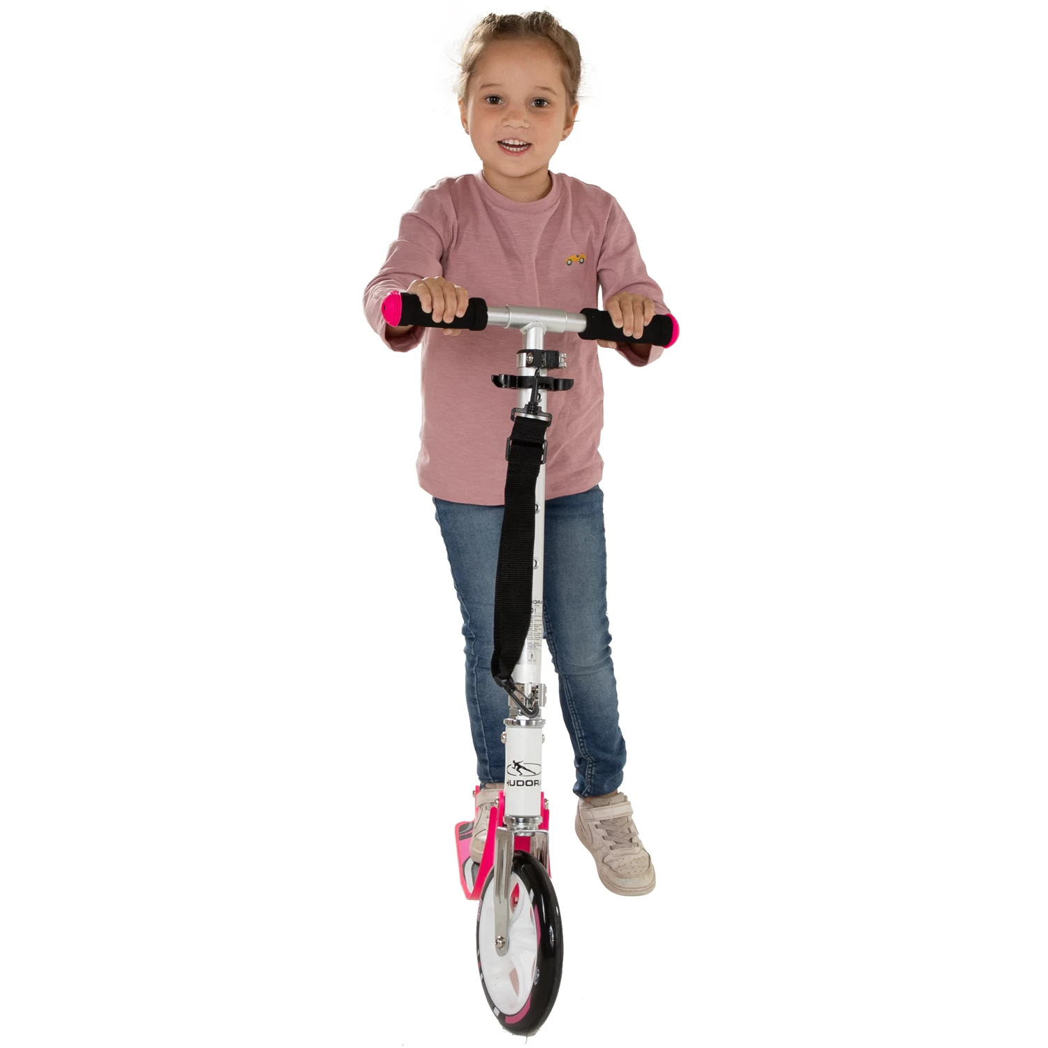 HUDORA Scooter Big Wheel Step RX205 - Wit/Roze 7 HUDORA Scooter Big Wheel Step RX205 - Wit/Roze - Afbeelding 5