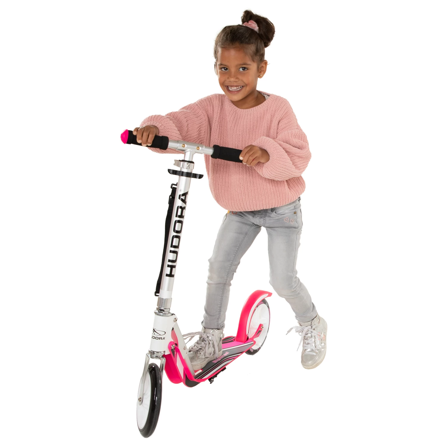 HUDORA Scooter Big Wheel Step RX205 - Wit/Roze 8 HUDORA Scooter Big Wheel Step RX205 - Wit/Roze - Afbeelding 6