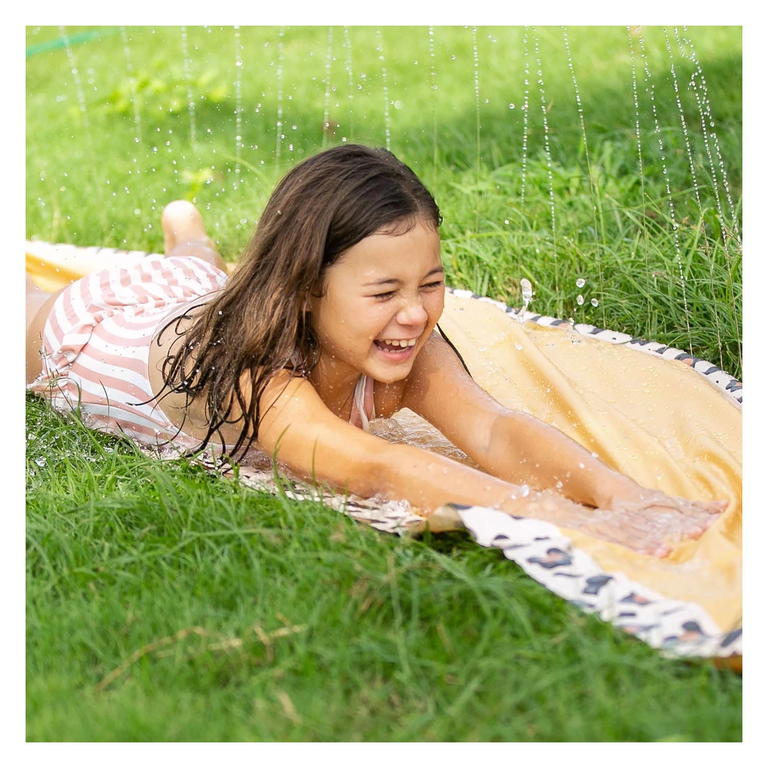 Swim Essentials Opblaasbare Waterglijbaan Beige Panterprint 4 Swim Essentials Opblaasbare Waterglijbaan Beige Panterprint - Afbeelding 2