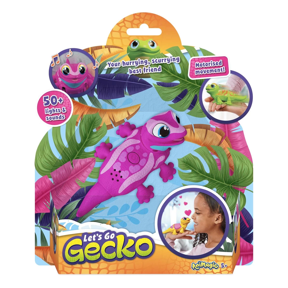 Goliath Animagic Robot Gekko - Roze 4 Goliath Animagic Robot Gekko - Roze - Afbeelding 2
