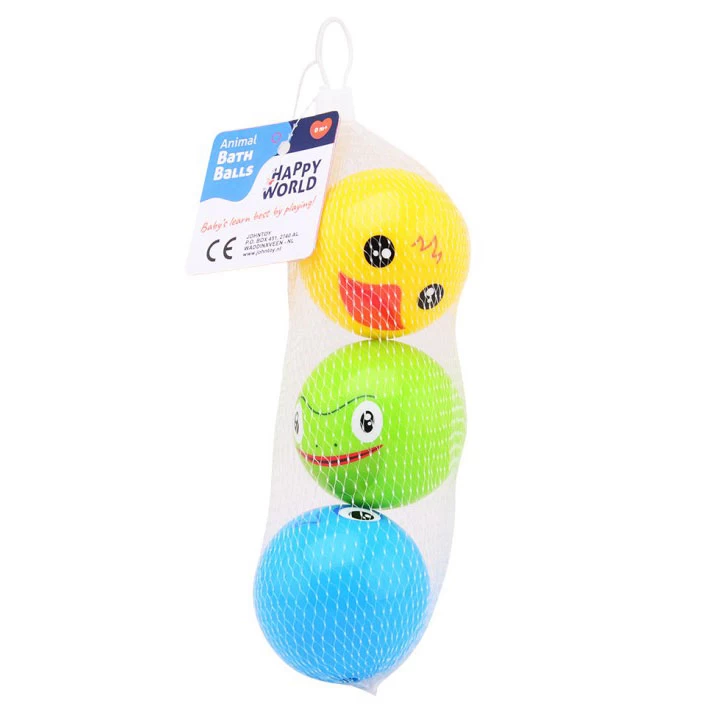Johntoy Happy World Dieren Bad Speelballen, 3st. 4 Johntoy Happy World Dieren Bad Speelballen, 3st. - Afbeelding 2
