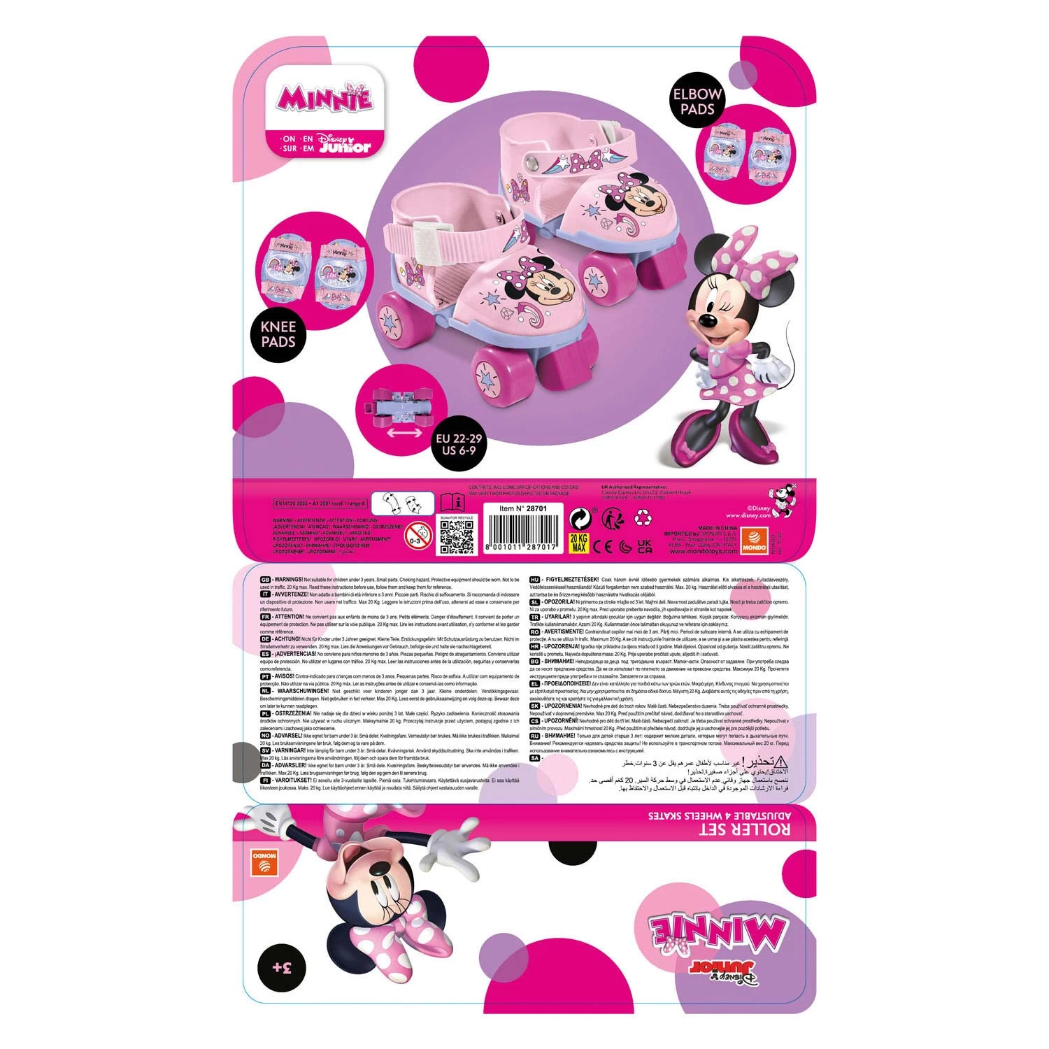 MONDO Disney Minnie Rolschaatsen Met Beschermset 6 MONDO Disney Minnie Rolschaatsen Met Beschermset - Afbeelding 4