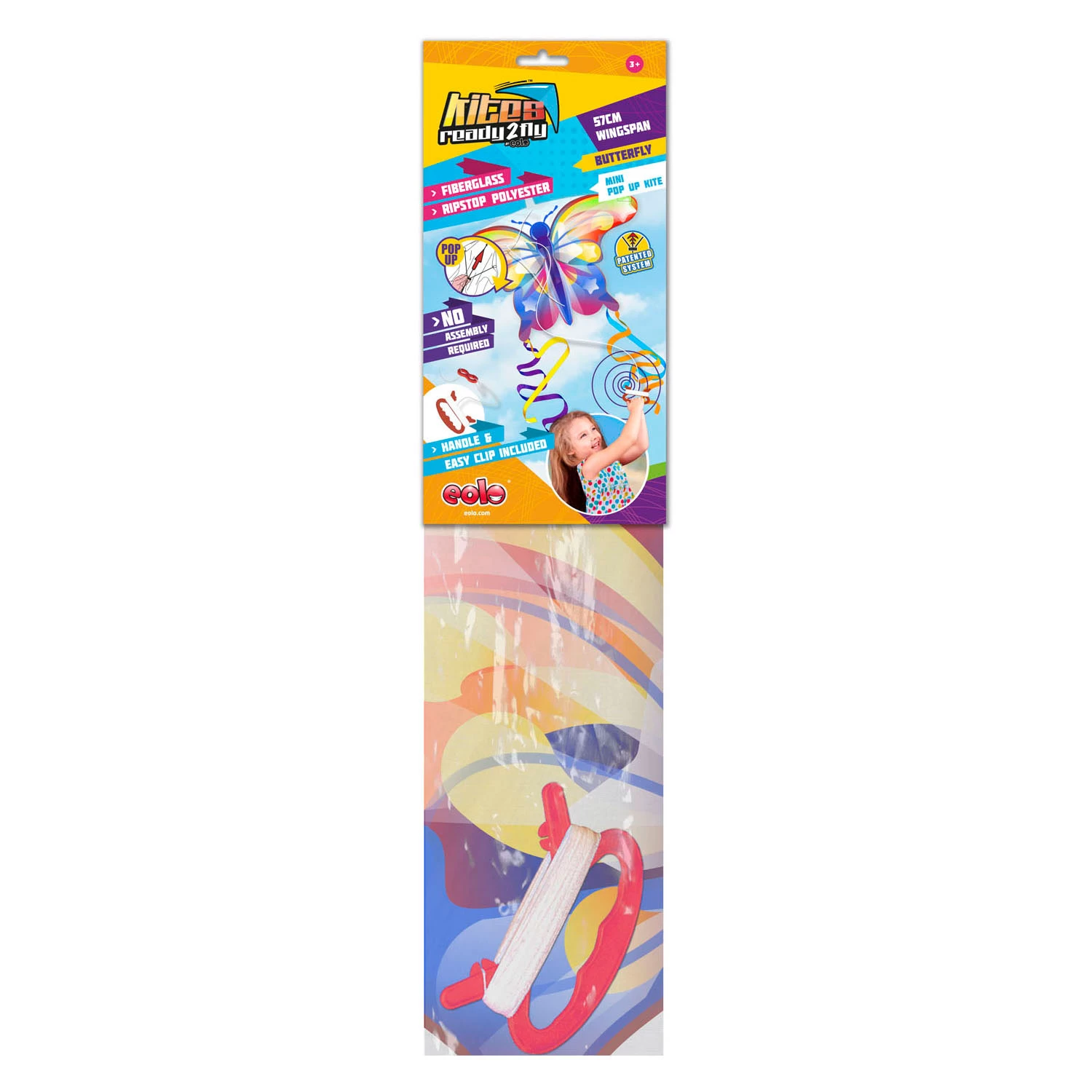 Kites Ready 2 Fly - Pop-up Mini Nylon Vlieger Vlinder Regenboog 4 Kites Ready 2 Fly - Pop-up Mini Nylon Vlieger Vlinder Regenboog - Afbeelding 2