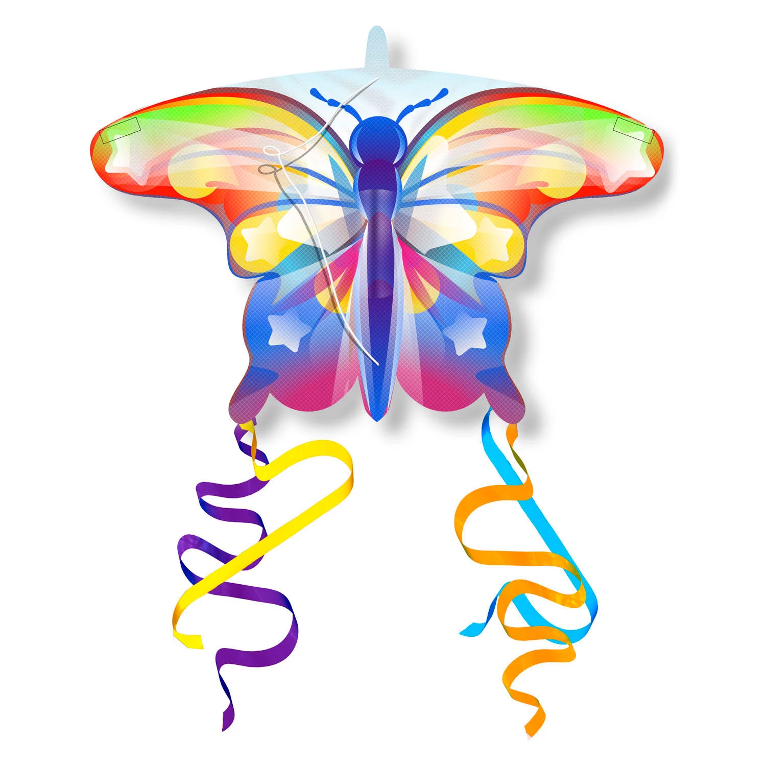 Kites Ready 2 Fly - Pop-up Mini Nylon Vlieger Vlinder Regenboog 3 Kites Ready 2 Fly - Pop-up Mini Nylon Vlieger Vlinder Regenboog